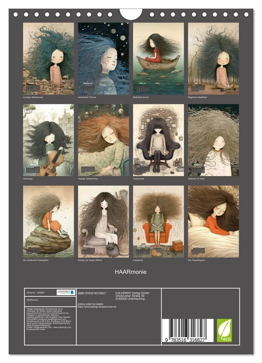 Bild: 9783516316827 | HAARmonie (Wandkalender 2026 DIN A4 hoch), CALVENDO Monatskalender