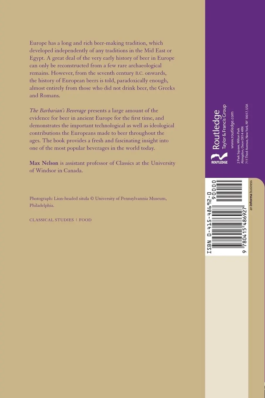 Rückseite: 9780415486927 | The Barbarian's Beverage | A History of Beer in Ancient Europe | Buch