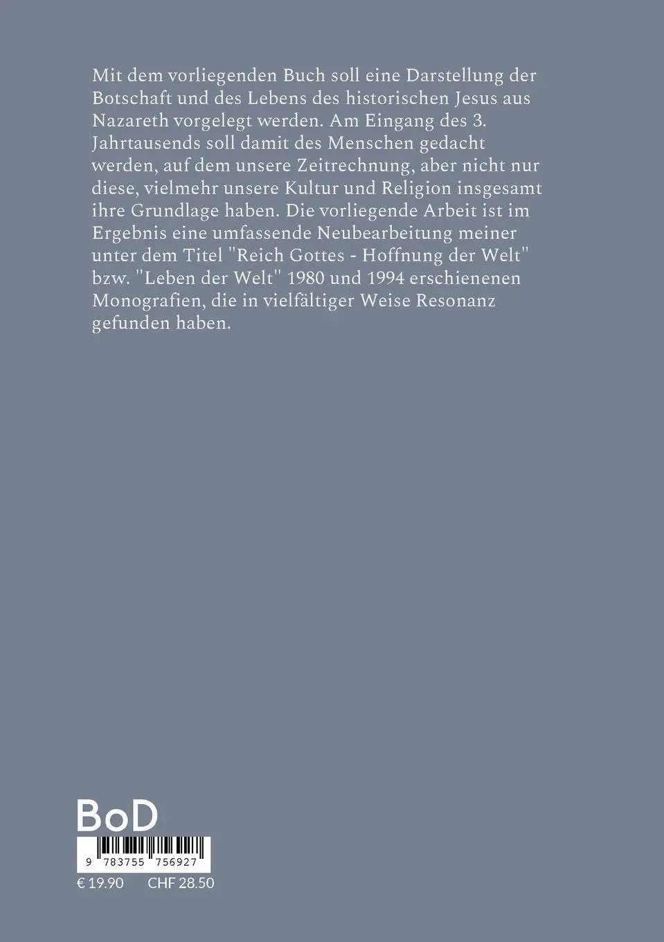 Rückseite: 9783755756927 | Jesus | Seine Botschaft vom Reich Gottes | Reinhard Nordsieck | Buch