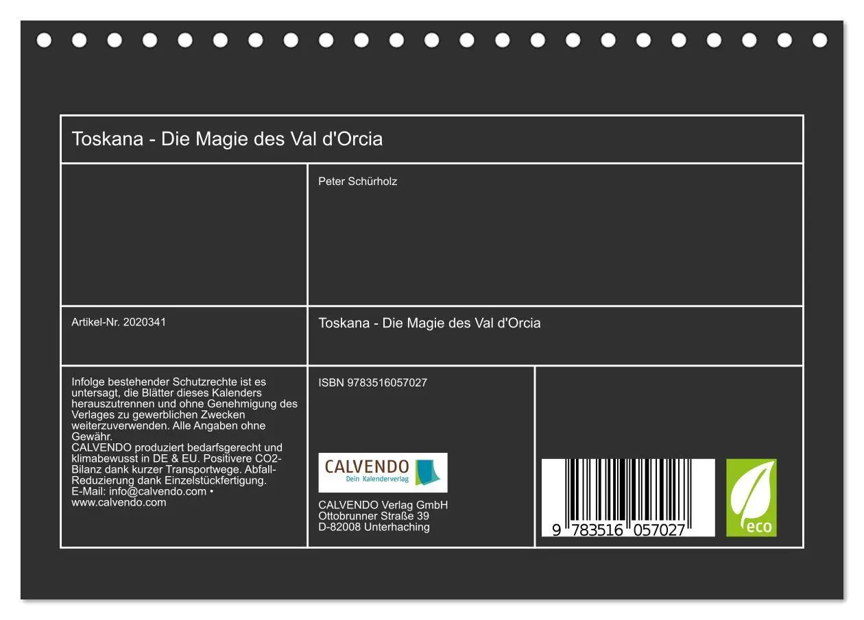 Bild: 9783516057027 | Toskana - Die Magie des Val d'Orcia (Tischkalender 2026 DIN A5...