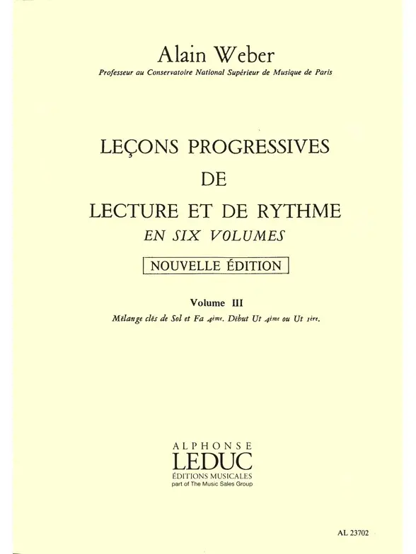 Cover: 9790046237027 | Lecons progressives de Lecture et de Rythme Vol. 3 nouvelle édition