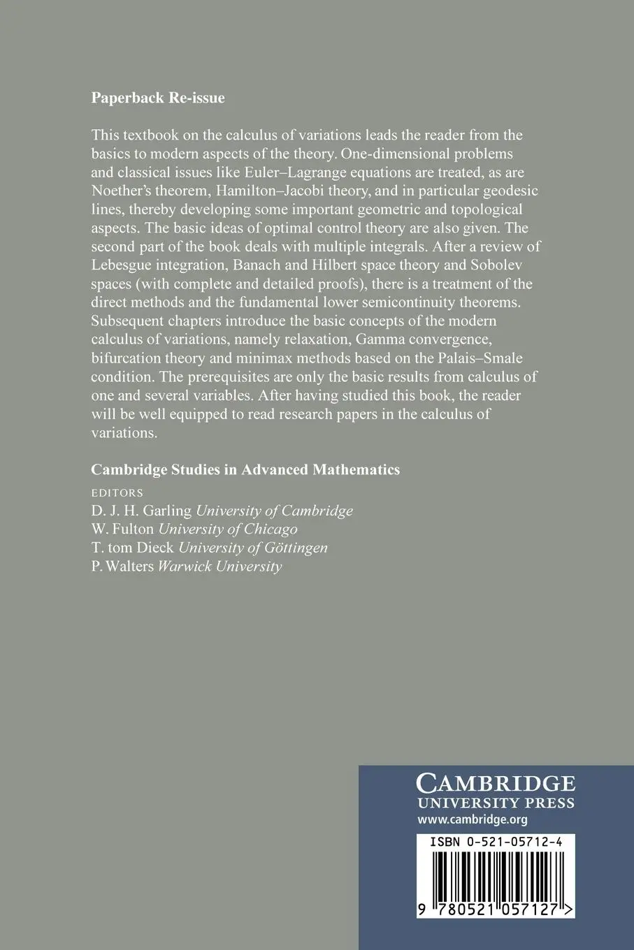 Rückseite: 9780521057127 | Calculus of Variations | Xianqing Li-Jost (u. a.) | Taschenbuch | 2007