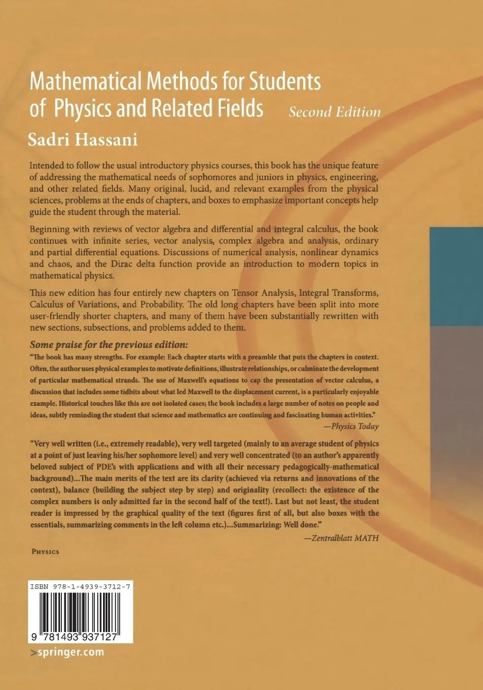 Rückseite: 9781493937127 | Mathematical Methods | For Students of Physics and Related Fields