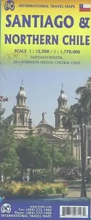 Cover: 9781771297127 | ITM City Map Santiago 1 : 12 500 / Northern Chile 1 : 1 770 000 | 2019