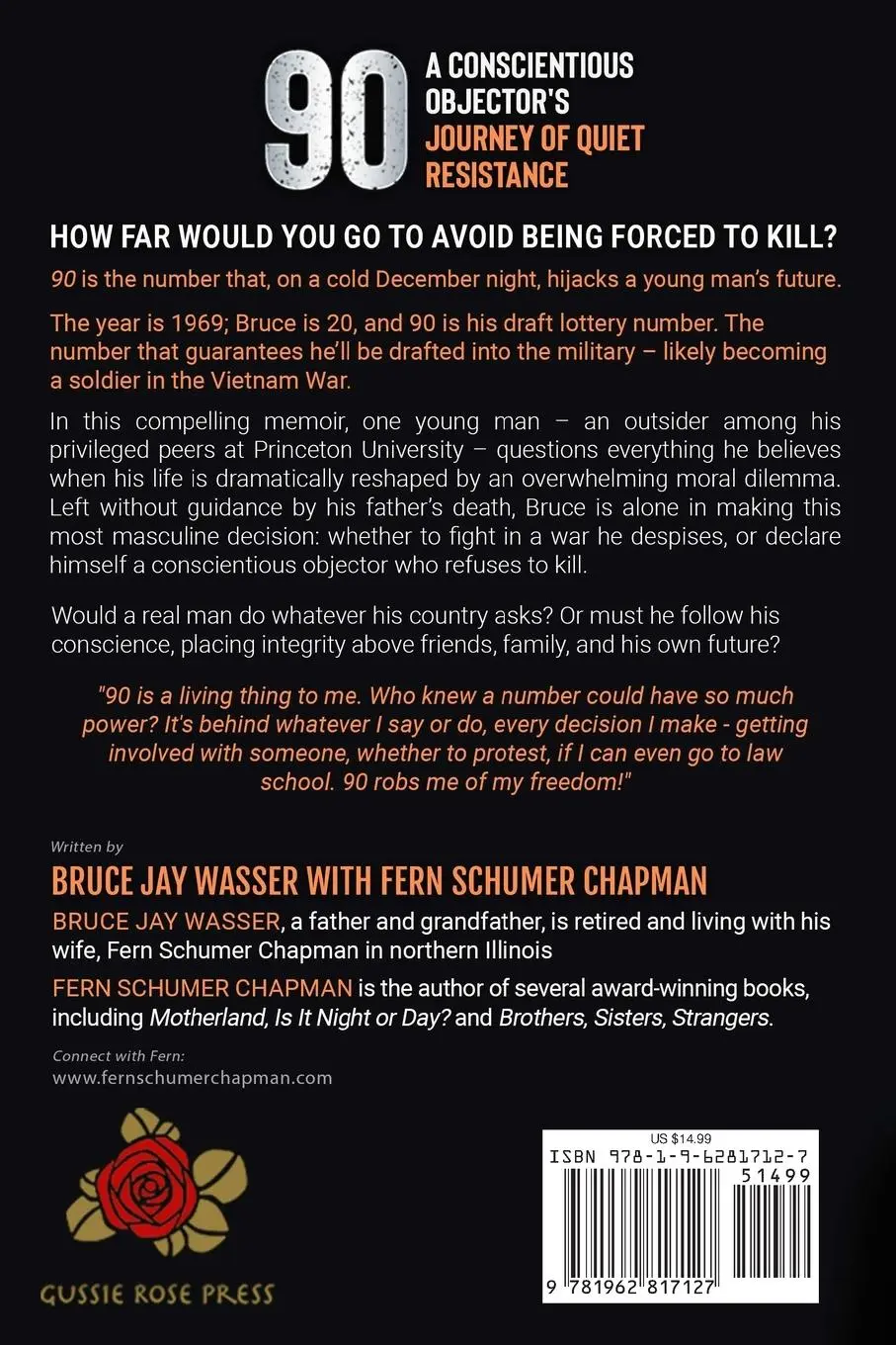 Rückseite: 9781962817127 | 90 | A Conscientious Objector's Journey of Quiet Resistance | Buch