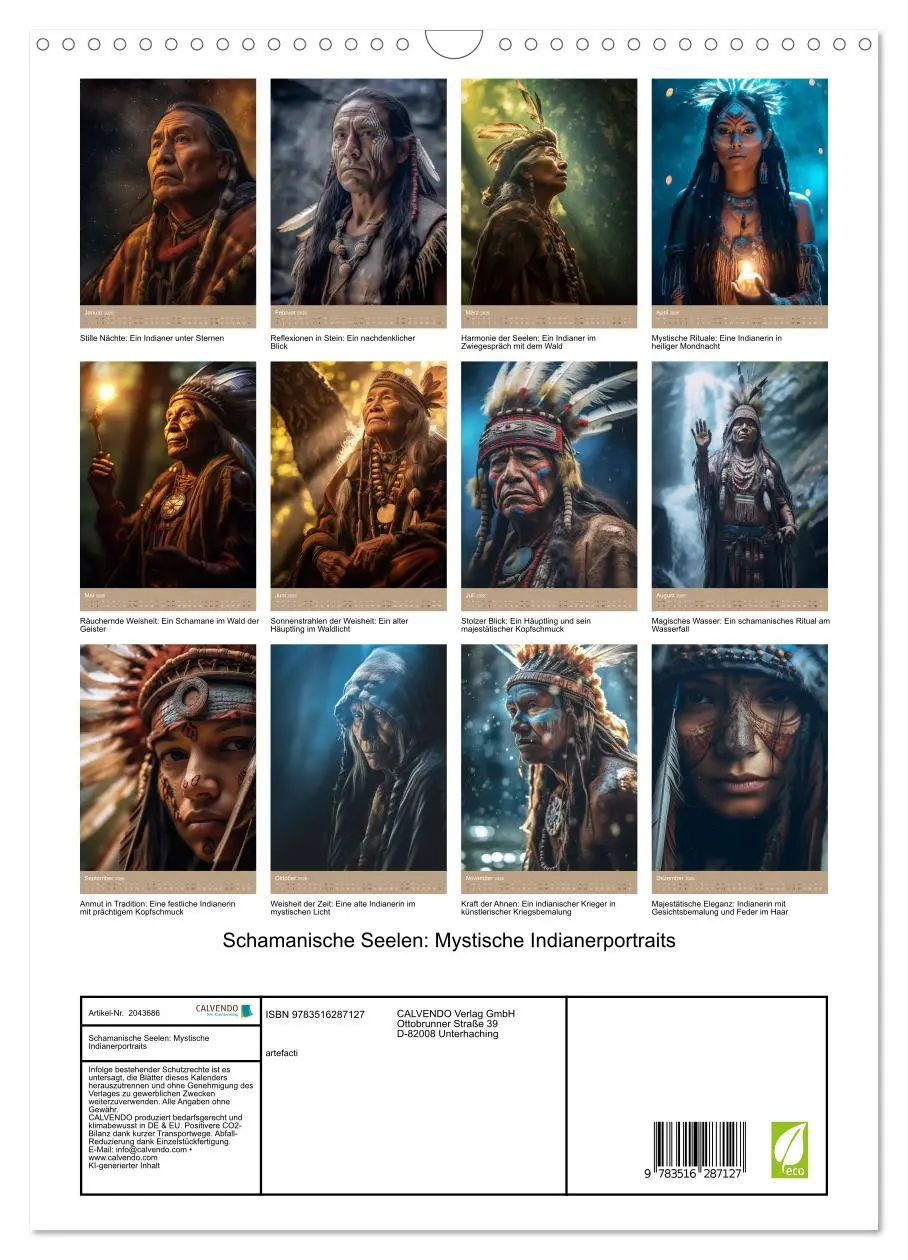 Bild: 9783516287127 | Schamanische Seelen: Mystische Indianerportraits (Wandkalender 2026...
