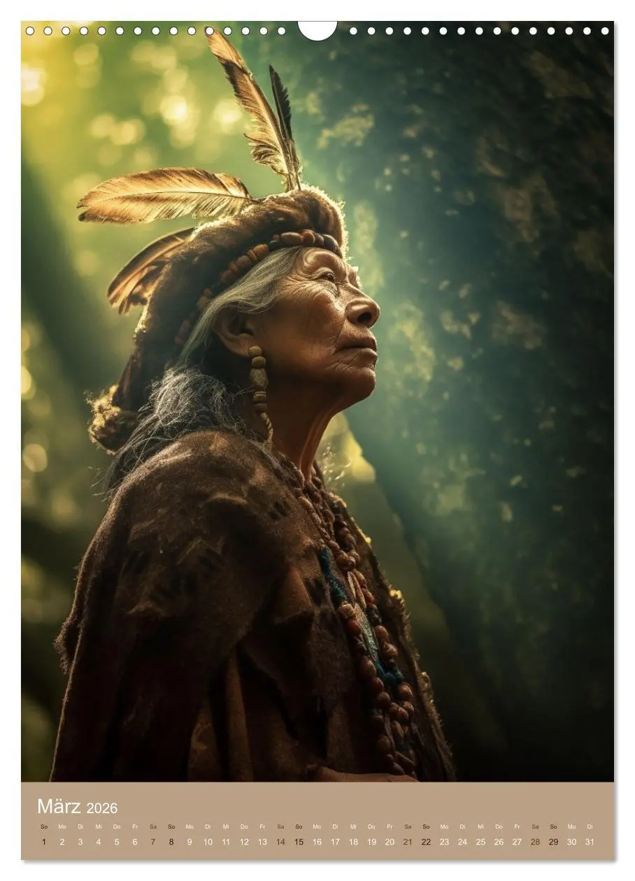 Bild: 9783516287127 | Schamanische Seelen: Mystische Indianerportraits (Wandkalender 2026...
