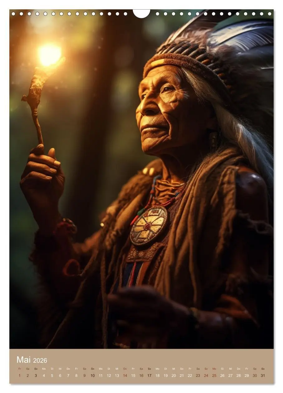 Bild: 9783516287127 | Schamanische Seelen: Mystische Indianerportraits (Wandkalender 2026...