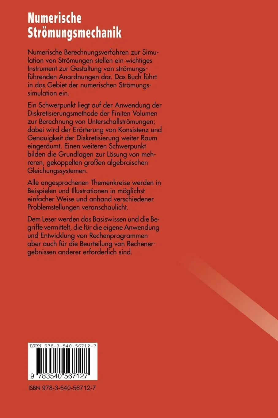 Rückseite: 9783540567127 | Numerische Strömungsmechanik | Grundlagen | Berthold Noll | Buch