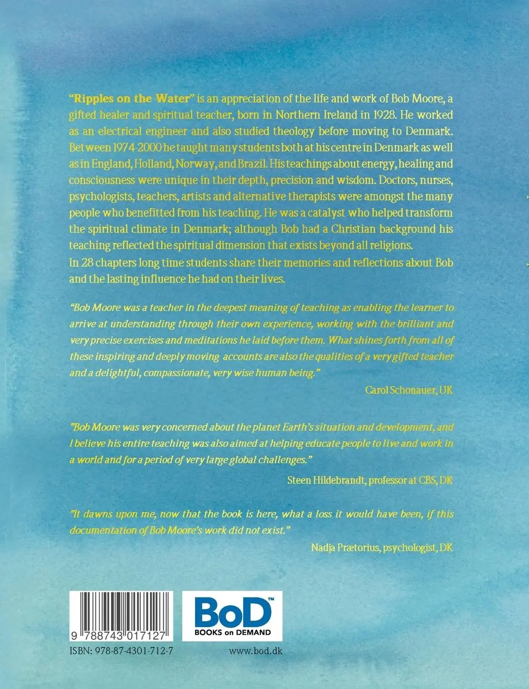 Rückseite: 9788743017127 | Ripples on the water | Bob Moore's Spiritual Impulse | Annette Ikast