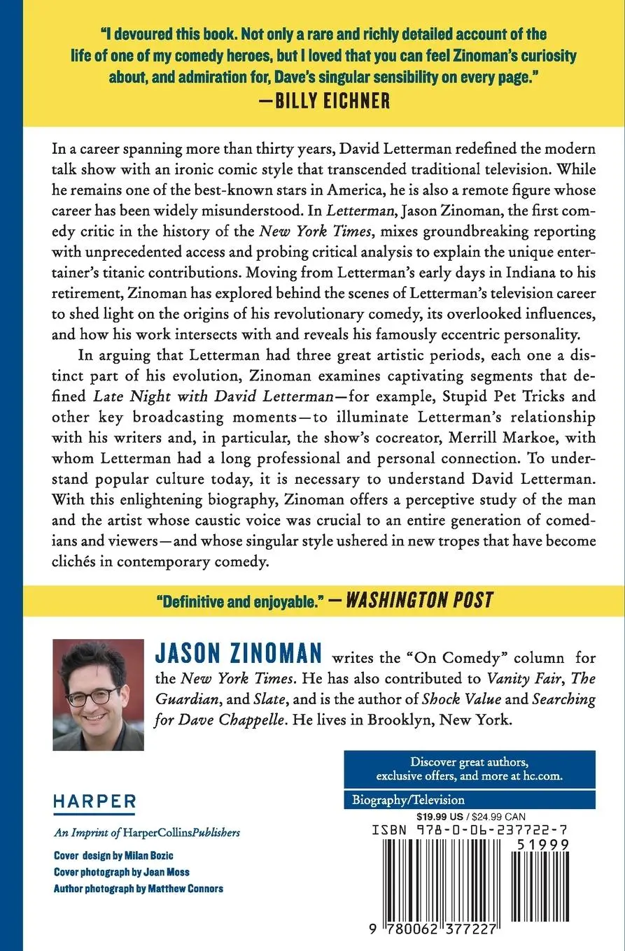 Rückseite: 9780062377227 | Letterman | Jason Zinoman | Taschenbuch | Englisch | 2020