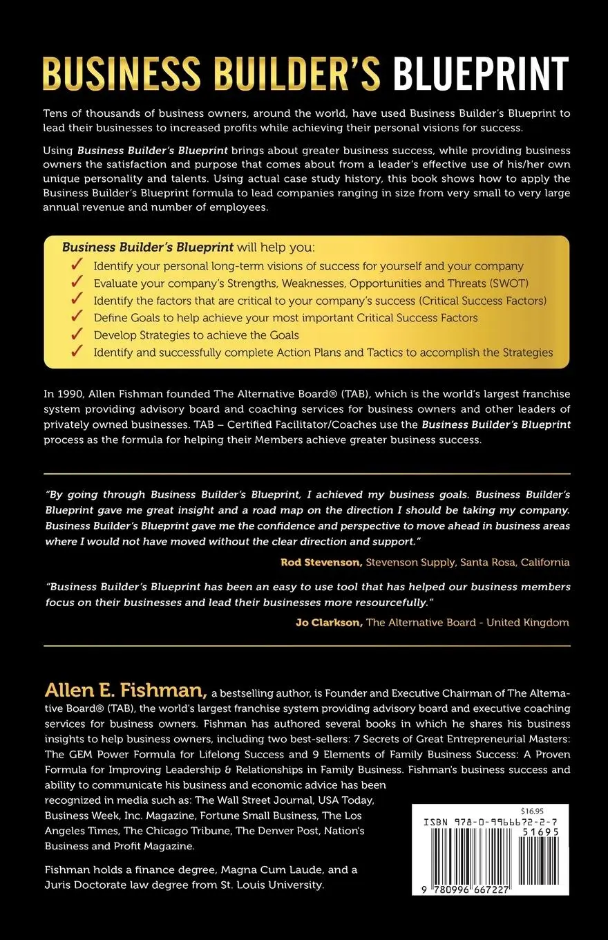 Rückseite: 9780996667227 | Business Builder's Blueprint | Allen E Fishman | Taschenbuch | 2018