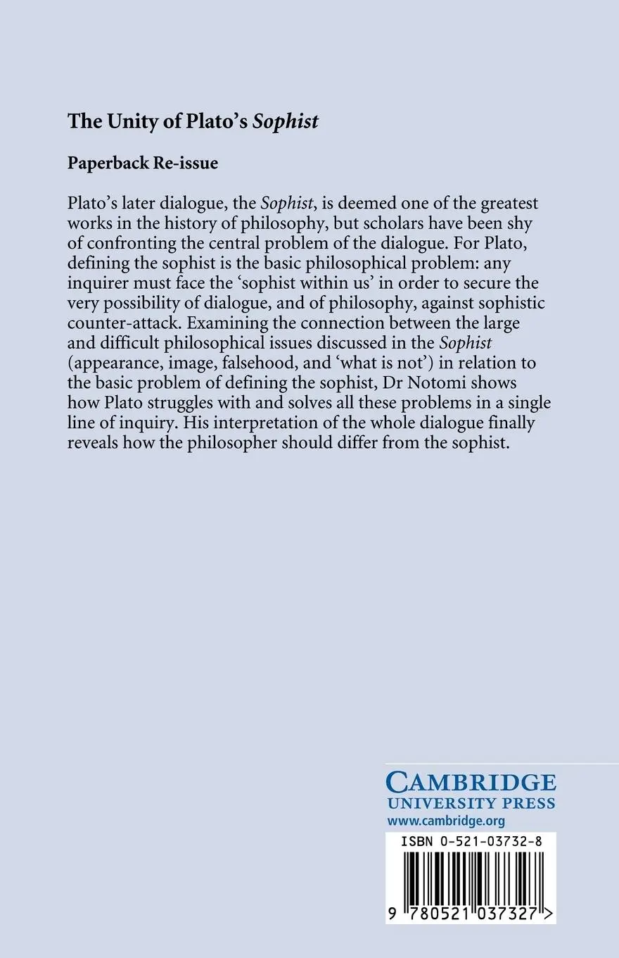 Rückseite: 9780521037327 | The Unity of Plato's Sophist | Between the Sophist and the Philosopher
