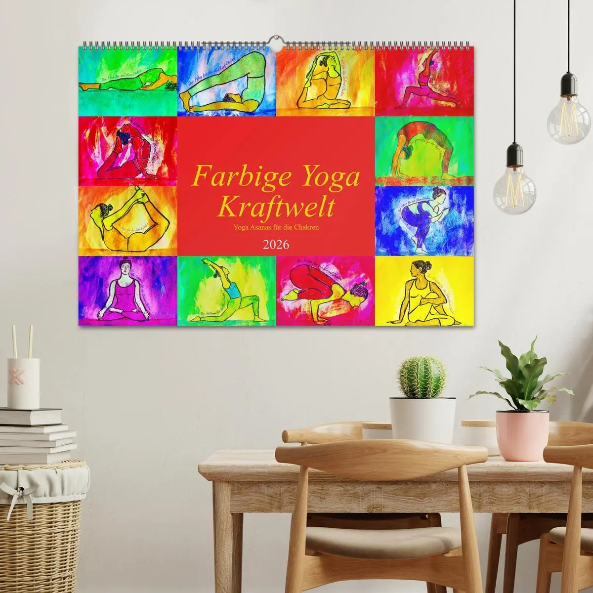 Bild: 9783457937327 | Farbige Yoga Kraftwelt - Yoga Asanas für die Chakren (Wandkalender...