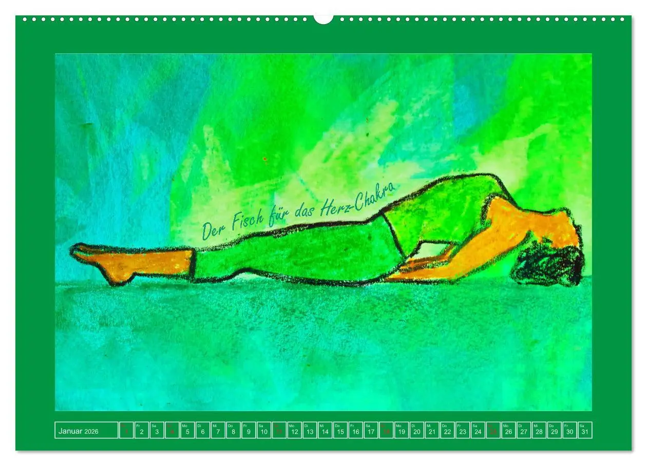 Bild: 9783457937327 | Farbige Yoga Kraftwelt - Yoga Asanas für die Chakren (Wandkalender...