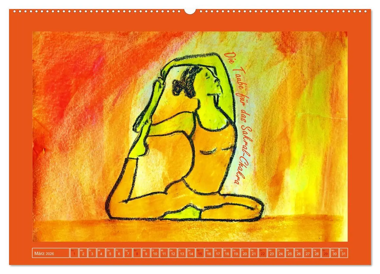 Bild: 9783457937327 | Farbige Yoga Kraftwelt - Yoga Asanas für die Chakren (Wandkalender...
