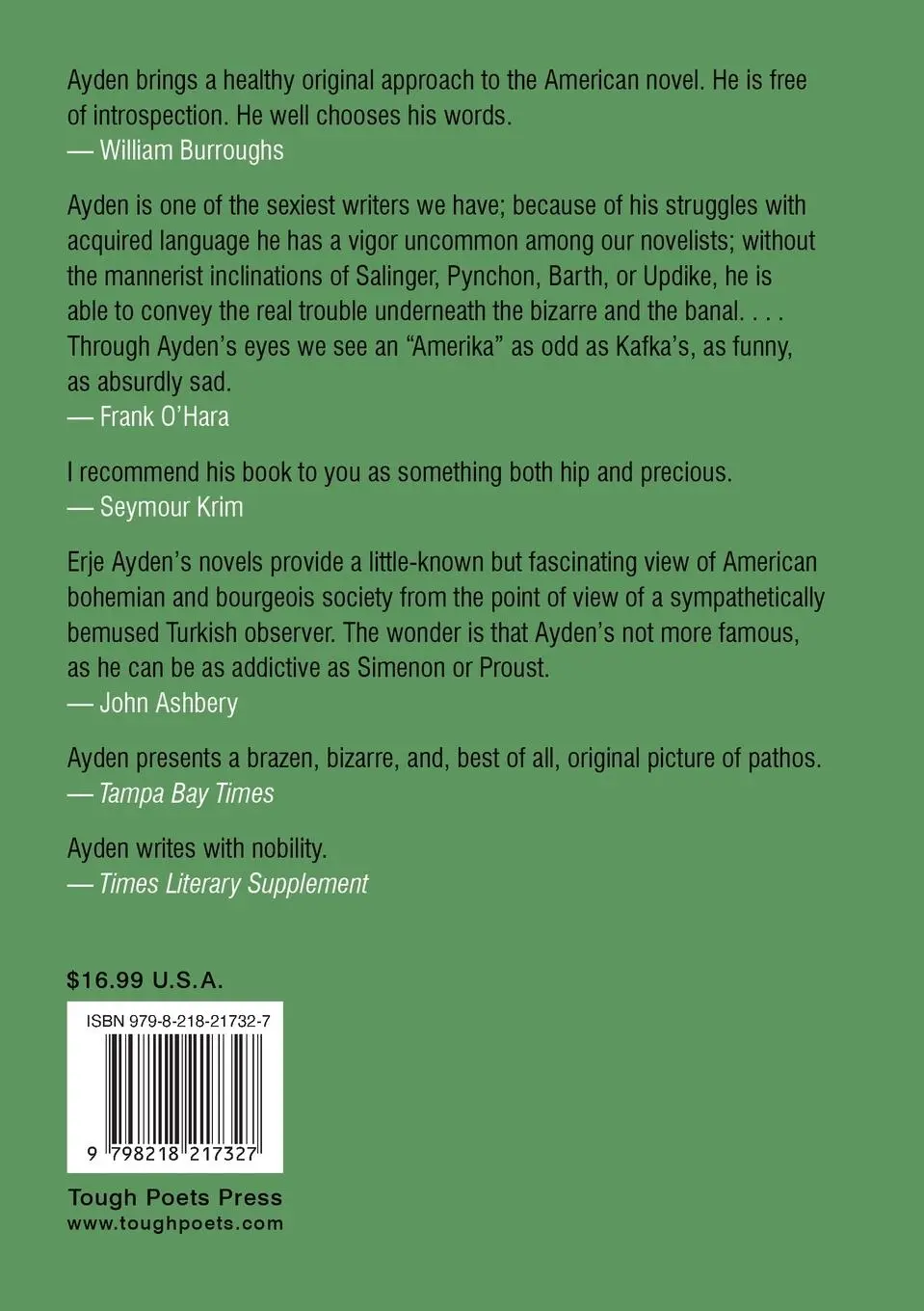 Rückseite: 9798218217327 | The Crazy Green of Second Avenue | Erje Ayden | Taschenbuch | Englisch