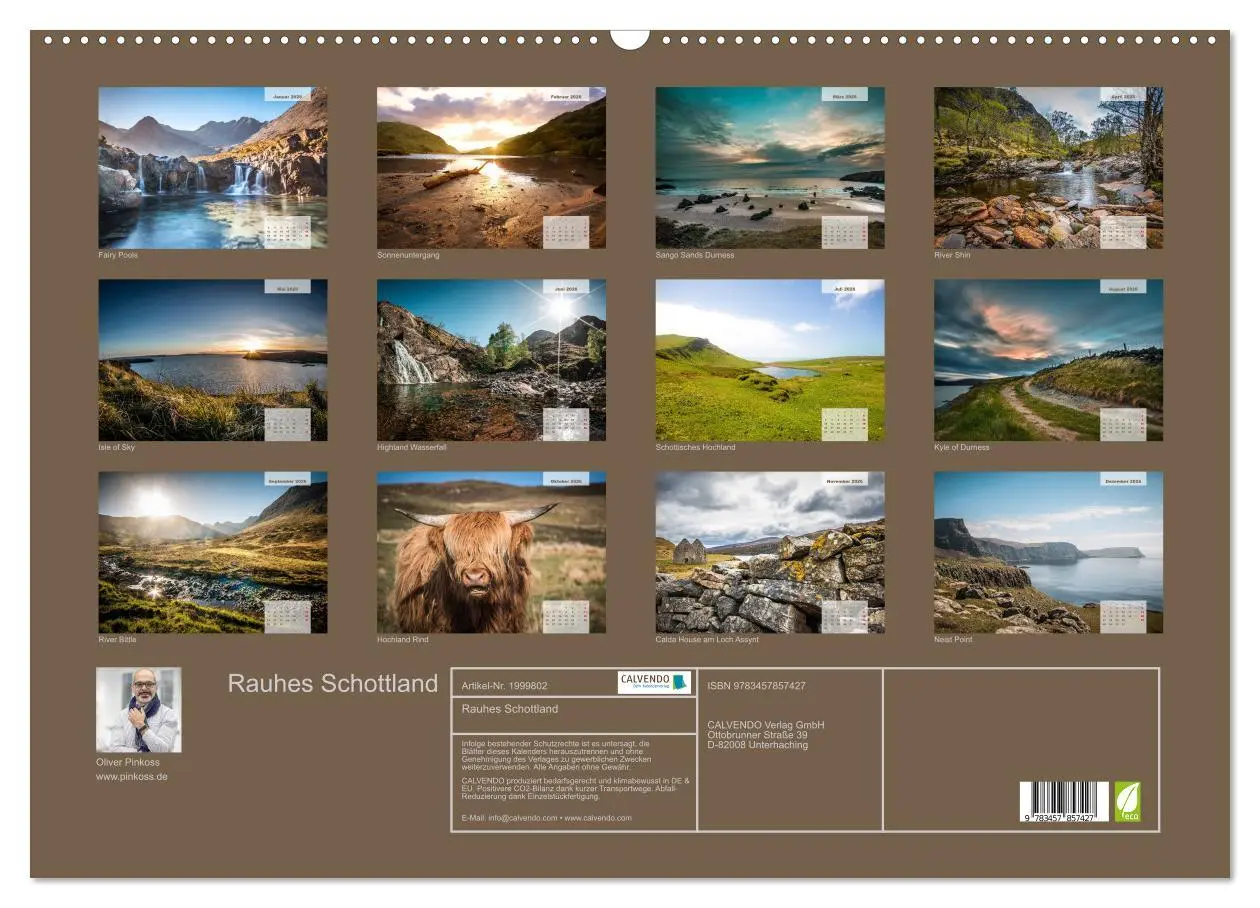 Bild: 9783457857427 | Rauhes Schottland (Wandkalender 2026 DIN A2 quer), CALVENDO...