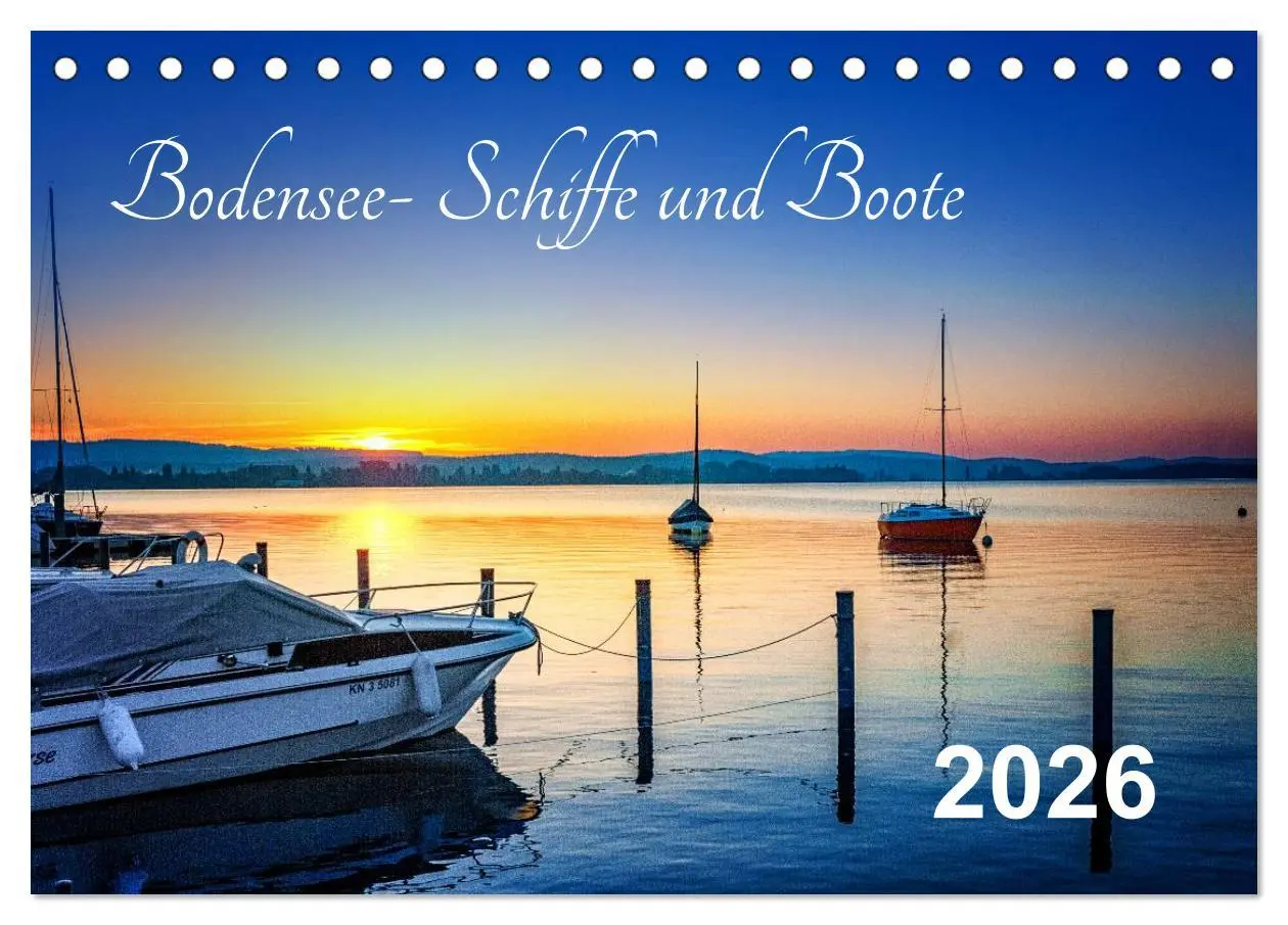 Cover: 9783516017427 | Bodensee-Schiffe und Boote (Tischkalender 2026 DIN A5 quer),...