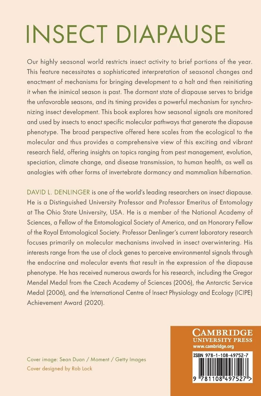 Rückseite: 9781108497527 | Insect Diapause | David L Denlinger | Buch | Gebunden | Englisch