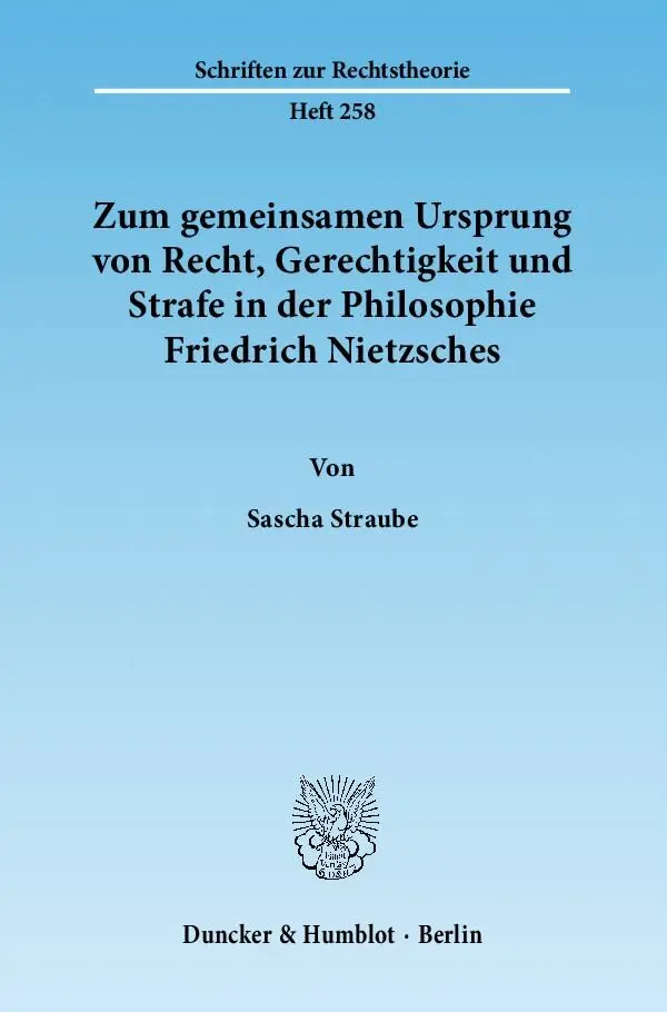 Cover: 9783428137527 | Zum gemeinsamen Ursprung von Recht, Gerechtigkeit und Strafe in der...