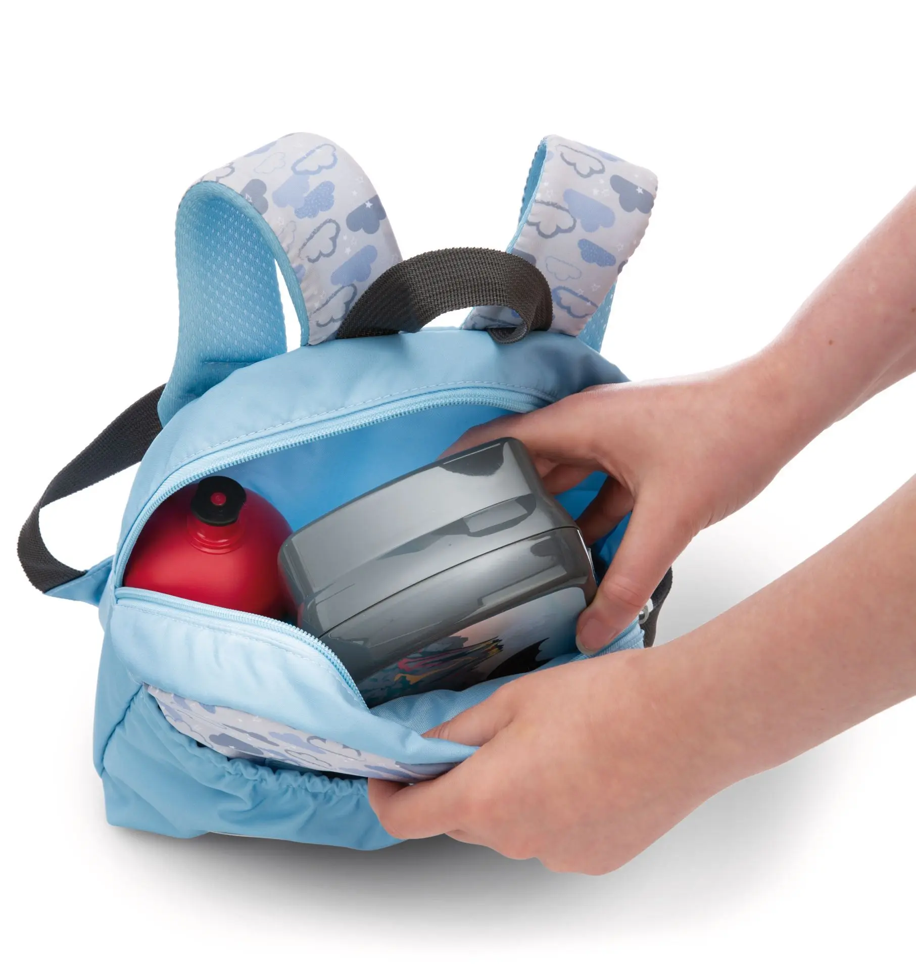 Cover: 4012390617627 | Nici 61762 Rucksack mit Plüschtier 21x26cm Hase 25cm hellblau | 61762