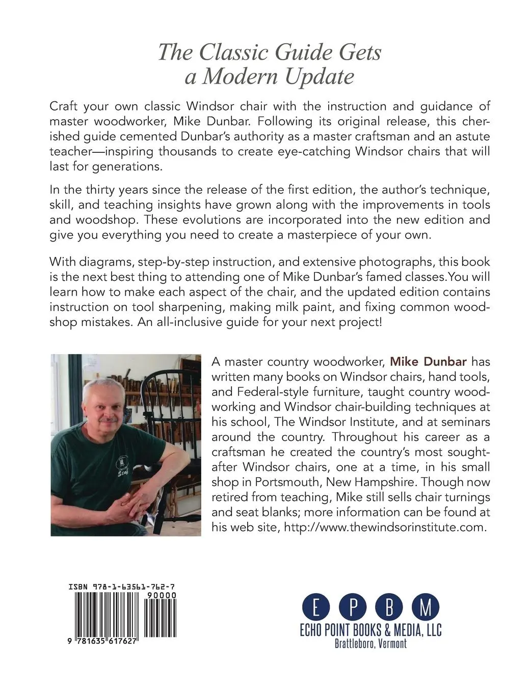 Rückseite: 9781635617627 | Make a Windsor Chair | The Updated and Expanded Classic | Mike Dunbar