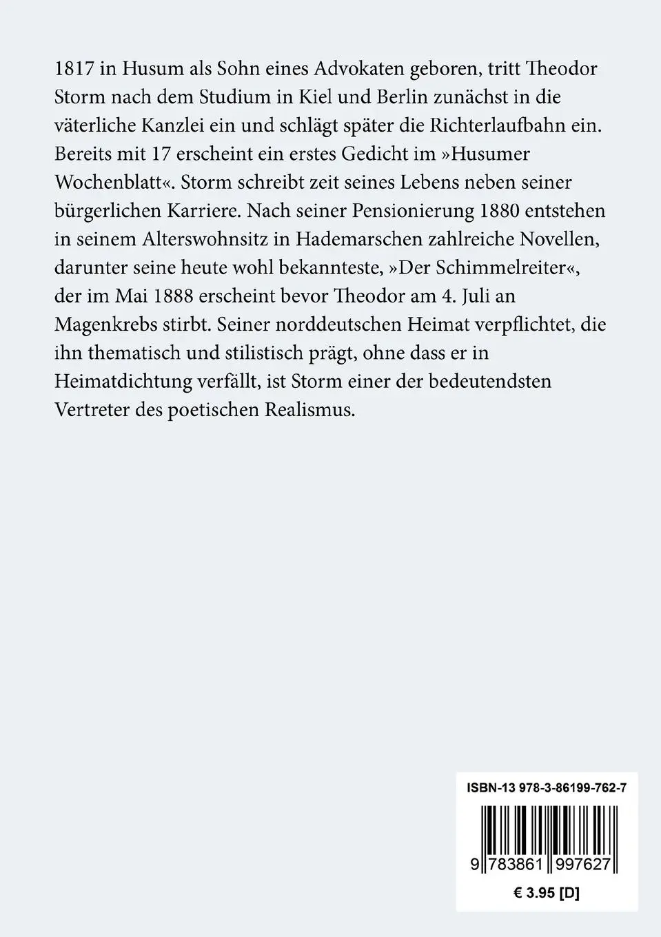 Rückseite: 9783861997627 | Hans und Heinz Kirch | Theodor Storm | Taschenbuch | 64 S. | Deutsch
