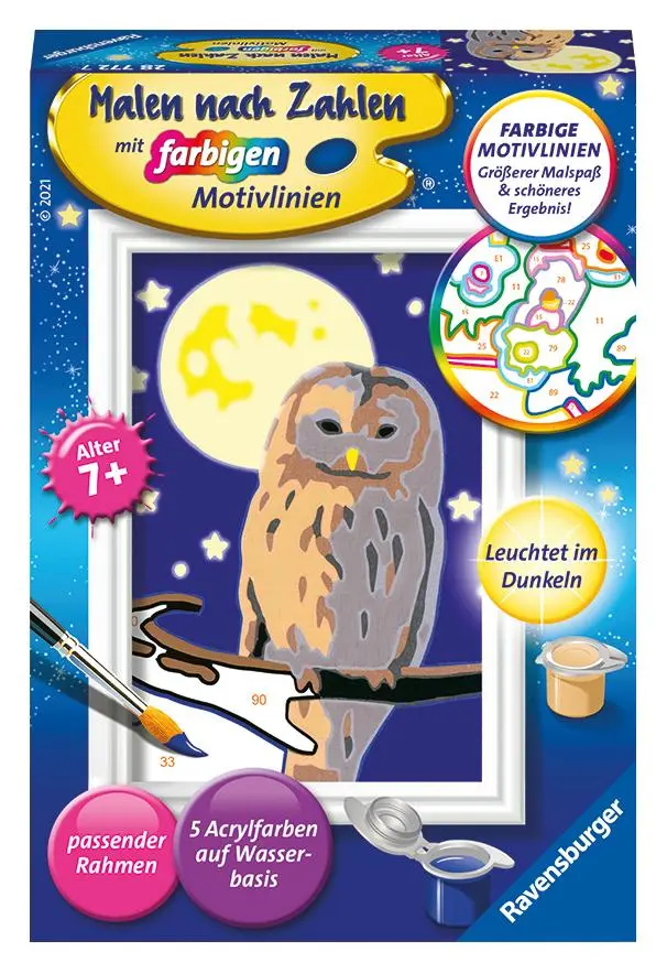 Cover: 4005556287727 | Ravensburger Malen nach Zahlen 28772 - Nachteule - Kinder ab 7 Jahren