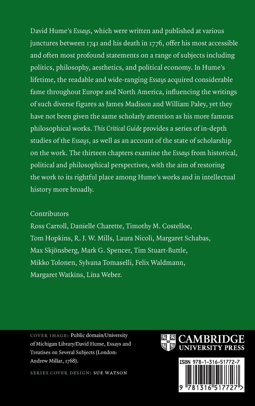Rückseite: 9781316517727 | Hume's Essays | Max Skjönsberg (u. a.) | Buch | Englisch | 2025