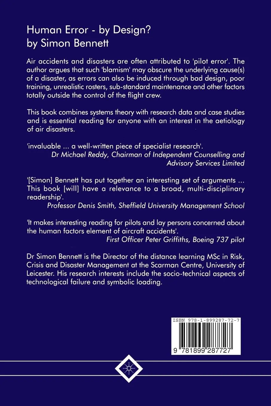 Rückseite: 9781899287727 | Human Error - By Design? | S. Bennett | Taschenbuch | vii | Englisch