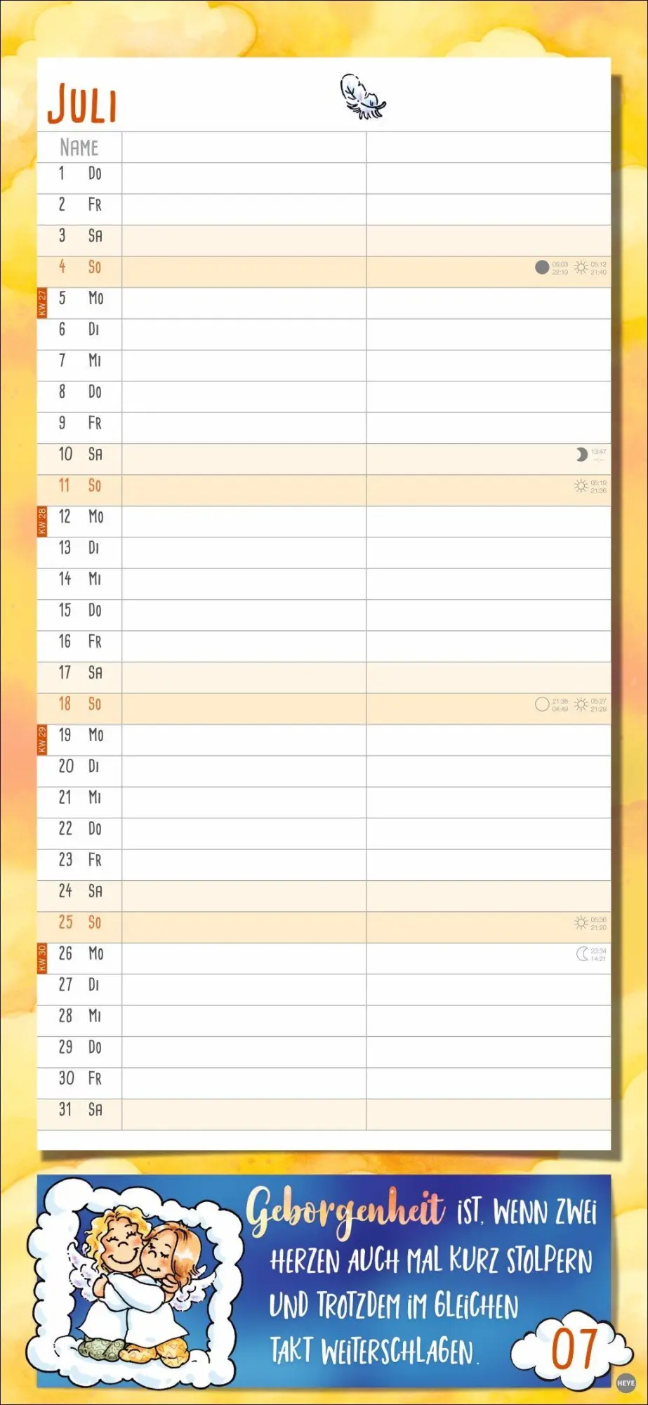 Bild: 9783756417827 | Schutzengel Planer für zwei 2027 | Heye | Kalender | Spiralbindung