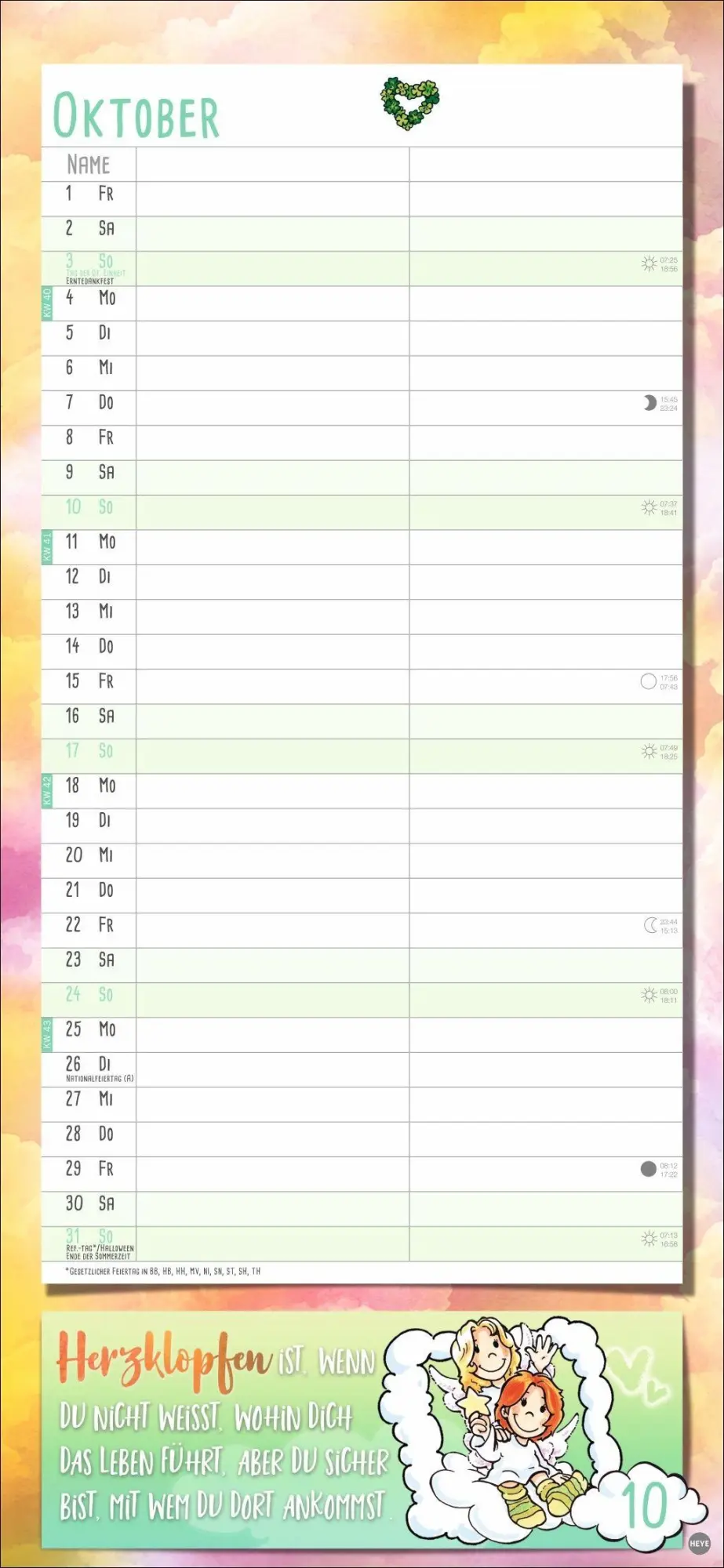 Bild: 9783756417827 | Schutzengel Planer für zwei 2027 | Heye | Kalender | Spiralbindung
