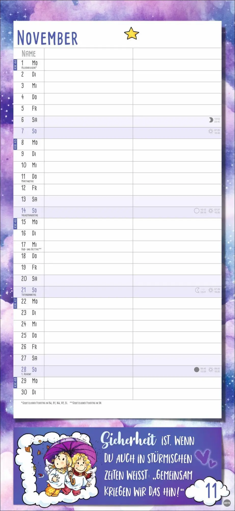 Bild: 9783756417827 | Schutzengel Planer für zwei 2027 | Heye | Kalender | Spiralbindung