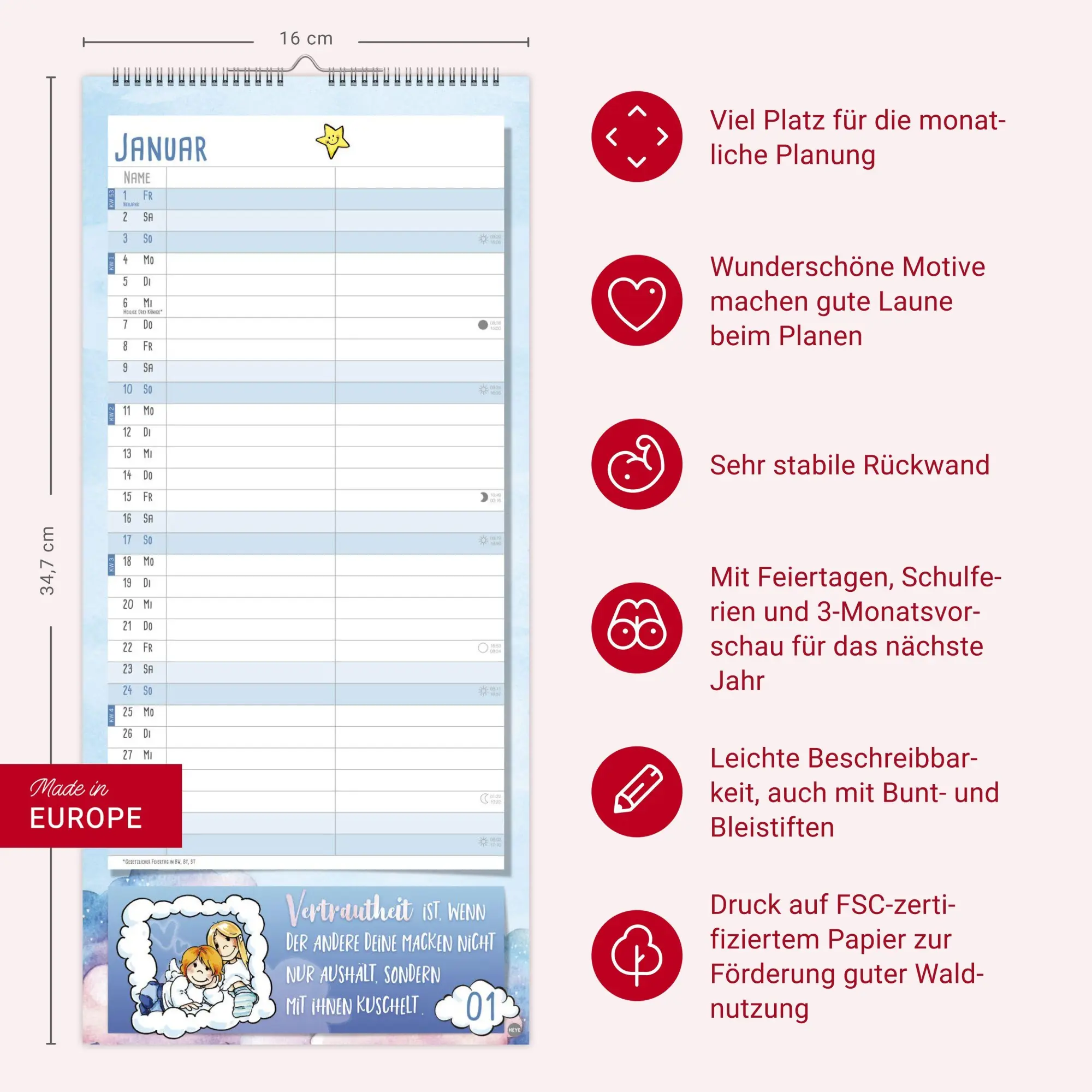 Bild: 9783756417827 | Schutzengel Planer für zwei 2027 | Heye | Kalender | Spiralbindung
