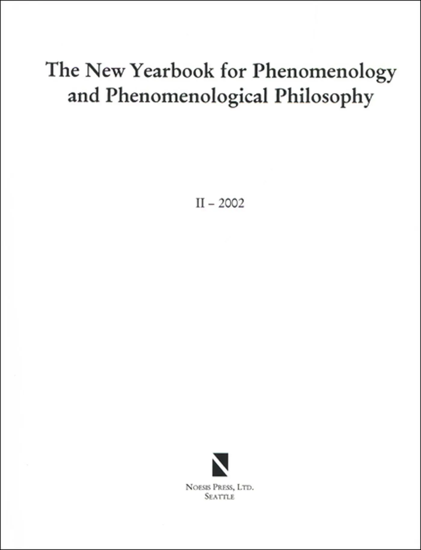 Cover: 9780970167927 | The New Yearbook for Phenomenology and Phenomenological Philosophy