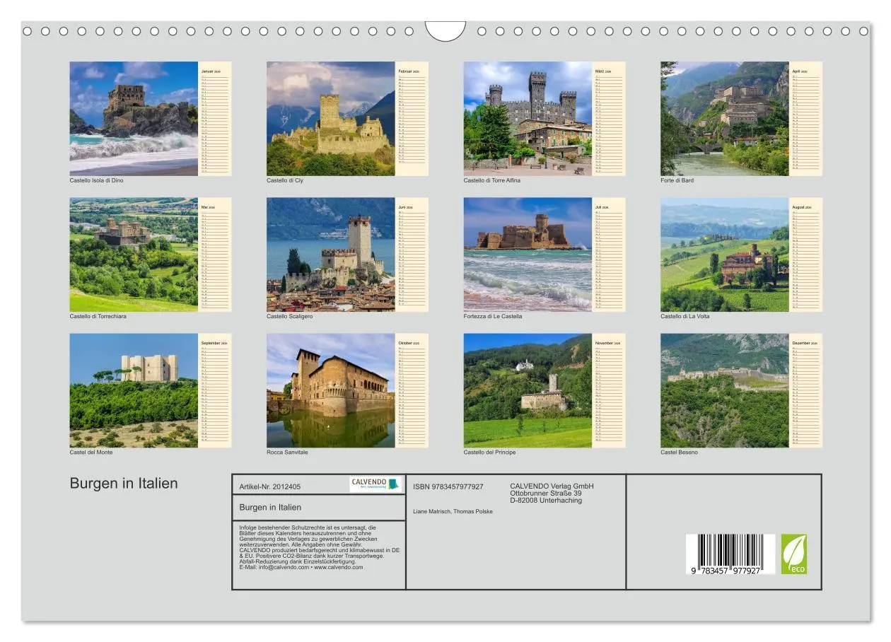 Bild: 9783457977927 | Burgen in Italien (Wandkalender 2026 DIN A3 quer), CALVENDO...