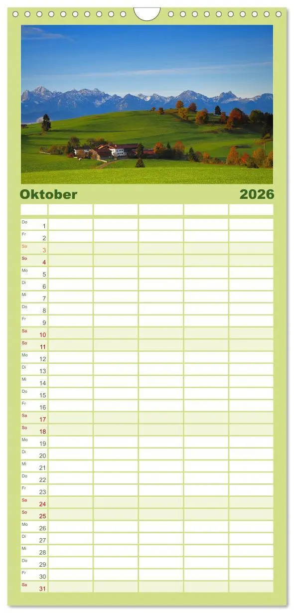 Bild: 9783516517927 | Familienplaner 2026 - Wo das Allgäu am schönsten ist mit 5 Spalten...