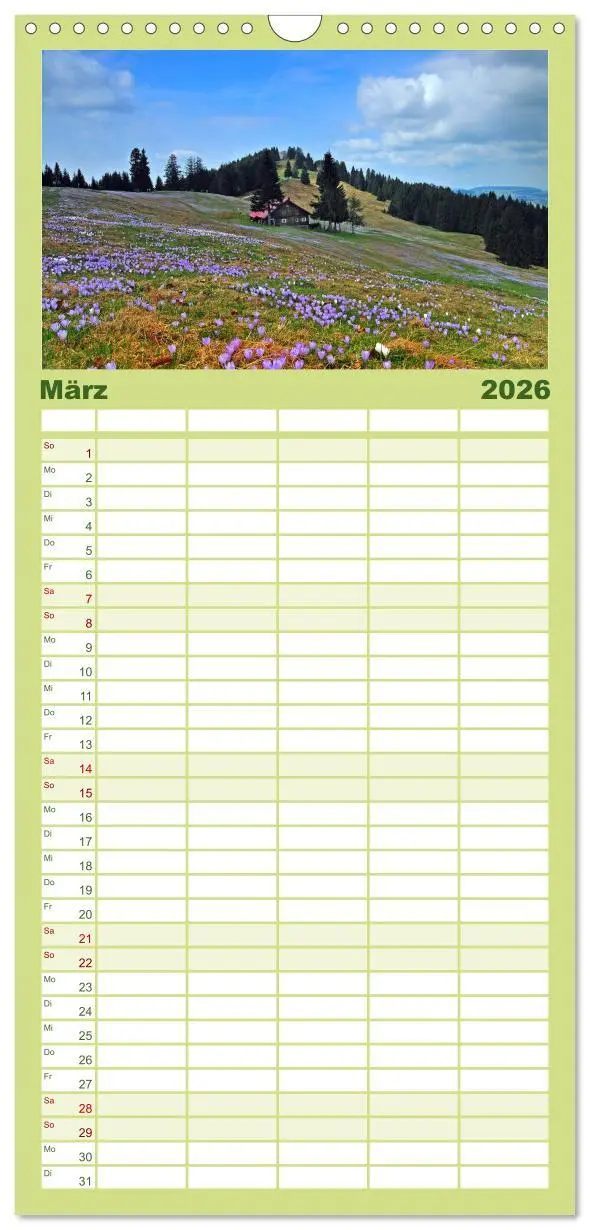 Bild: 9783516517927 | Familienplaner 2026 - Wo das Allgäu am schönsten ist mit 5 Spalten...