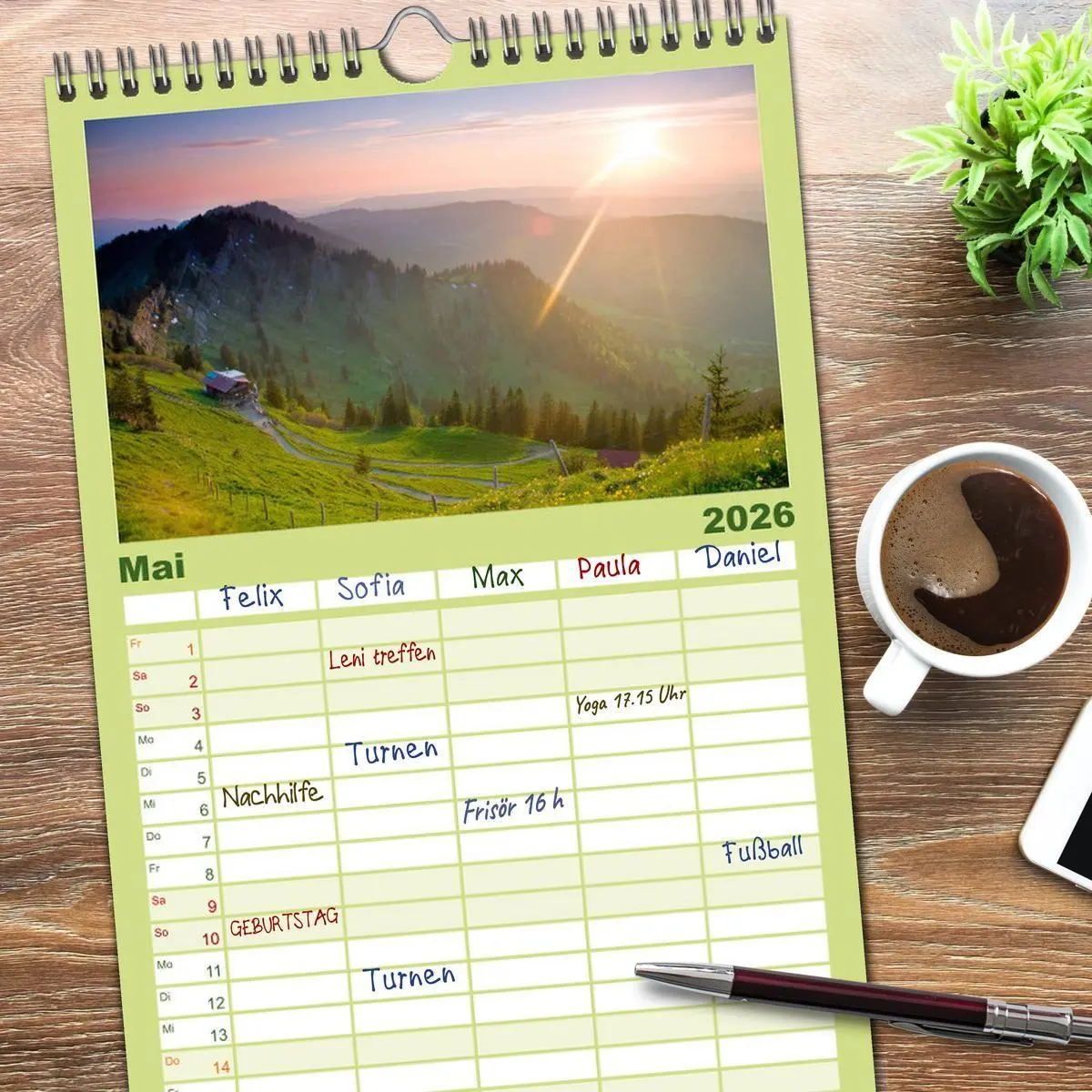 Bild: 9783516517927 | Familienplaner 2026 - Wo das Allgäu am schönsten ist mit 5 Spalten...
