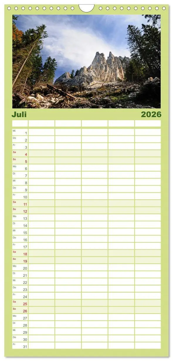Bild: 9783516517927 | Familienplaner 2026 - Wo das Allgäu am schönsten ist mit 5 Spalten...