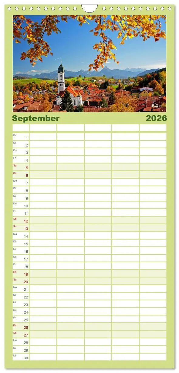 Bild: 9783516517927 | Familienplaner 2026 - Wo das Allgäu am schönsten ist mit 5 Spalten...