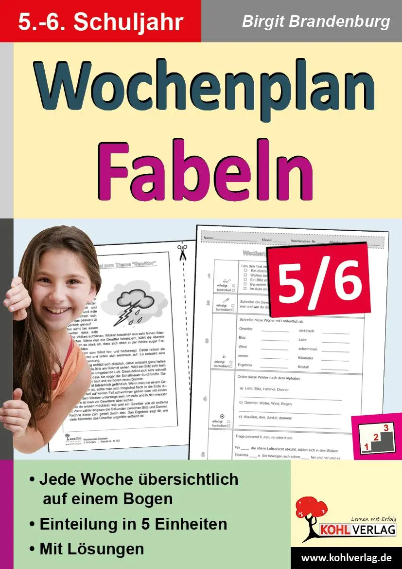 Cover: 9783956867927 | Wochenplan Fabeln 5/6 | Kopiervorlagen zum Einsatz im 5.-6. Schuljahr