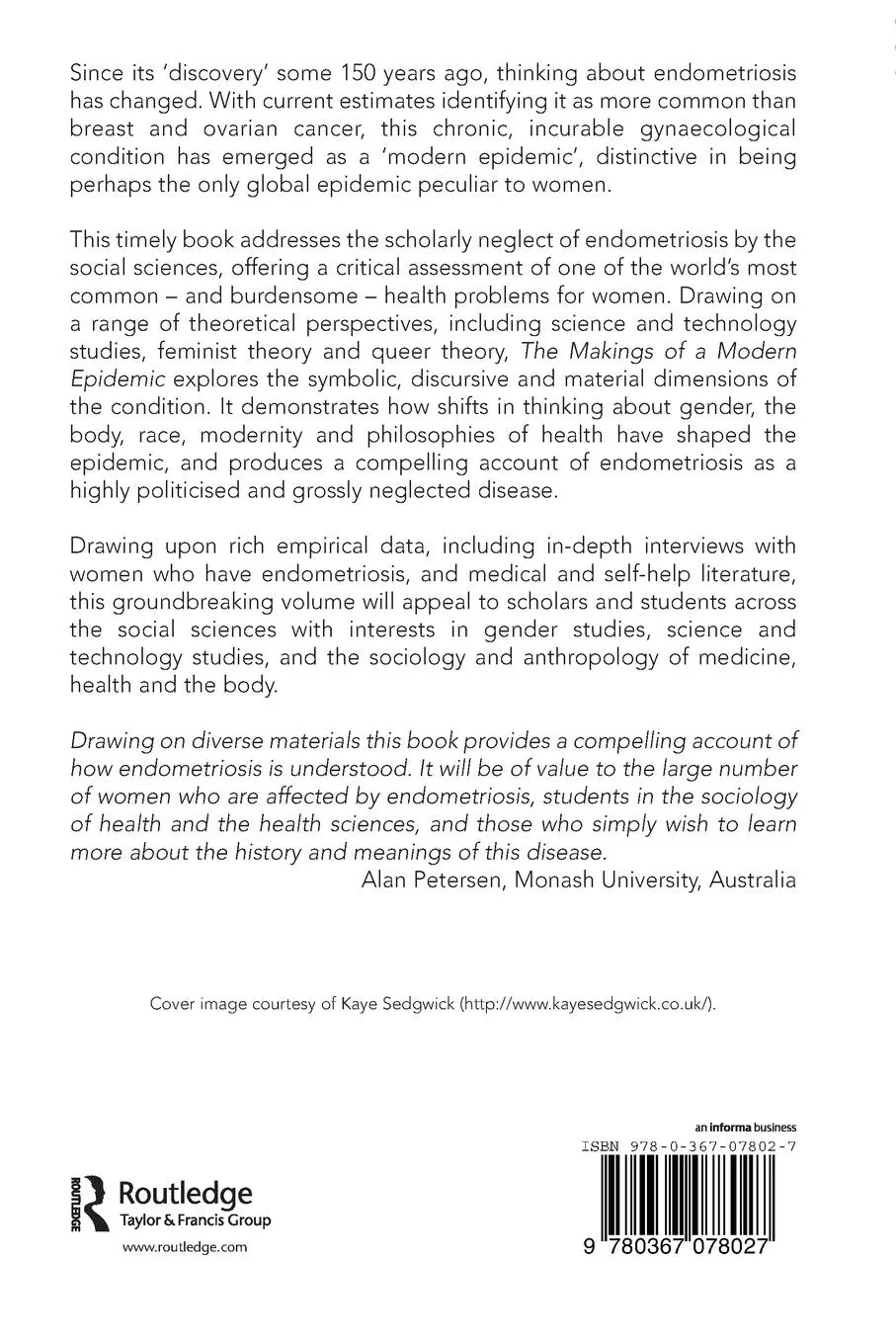 Rückseite: 9780367078027 | The Makings of a Modern Epidemic | Endometriosis, Gender and Politics