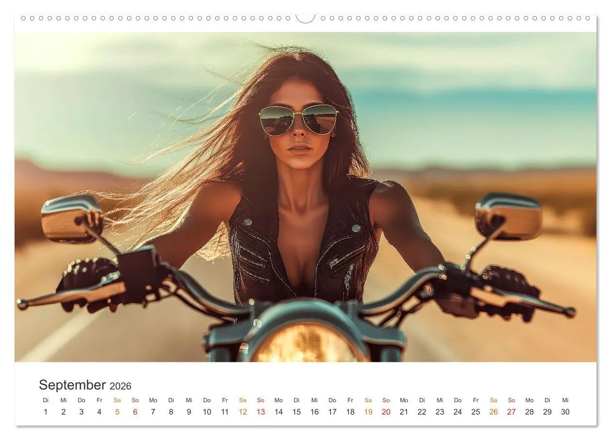 Bild: 9783457248027 | Frauen Power Motorrad (Wandkalender 2026 DIN A2 quer), CALVENDO...