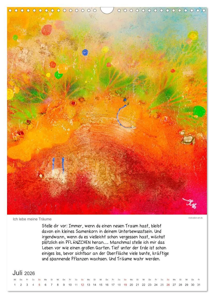 Bild: 9783516408027 | Motivation-Art Herzenswünsche (Wandkalender 2026 DIN A3 hoch),...