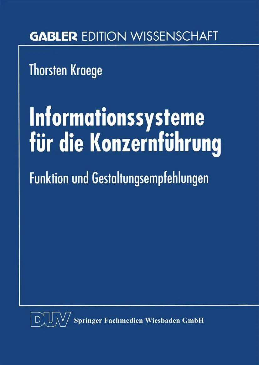 Cover: 9783824468027 | Informationssysteme für die Konzernführung | Thorsten Kraege | Buch