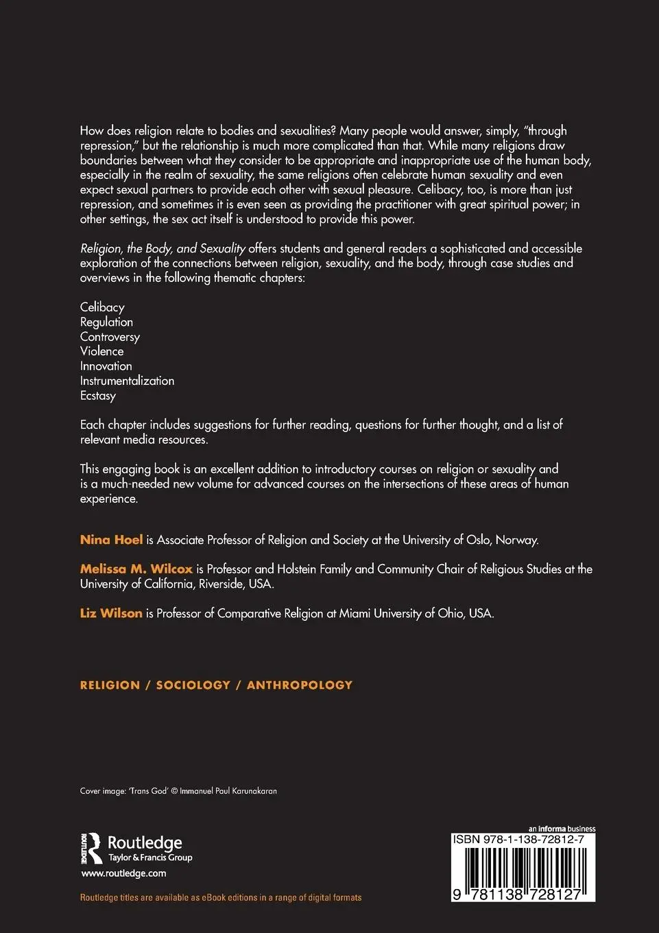 Rückseite: 9781138728127 | Religion, the Body, and Sexuality | An Introduction | Hoel (u. a.)