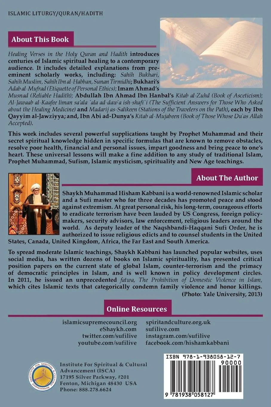 Rückseite: 9781938058127 | Healing Verses of Holy Quran &amp; Hadith | Kabbani (u. a.) | Taschenbuch