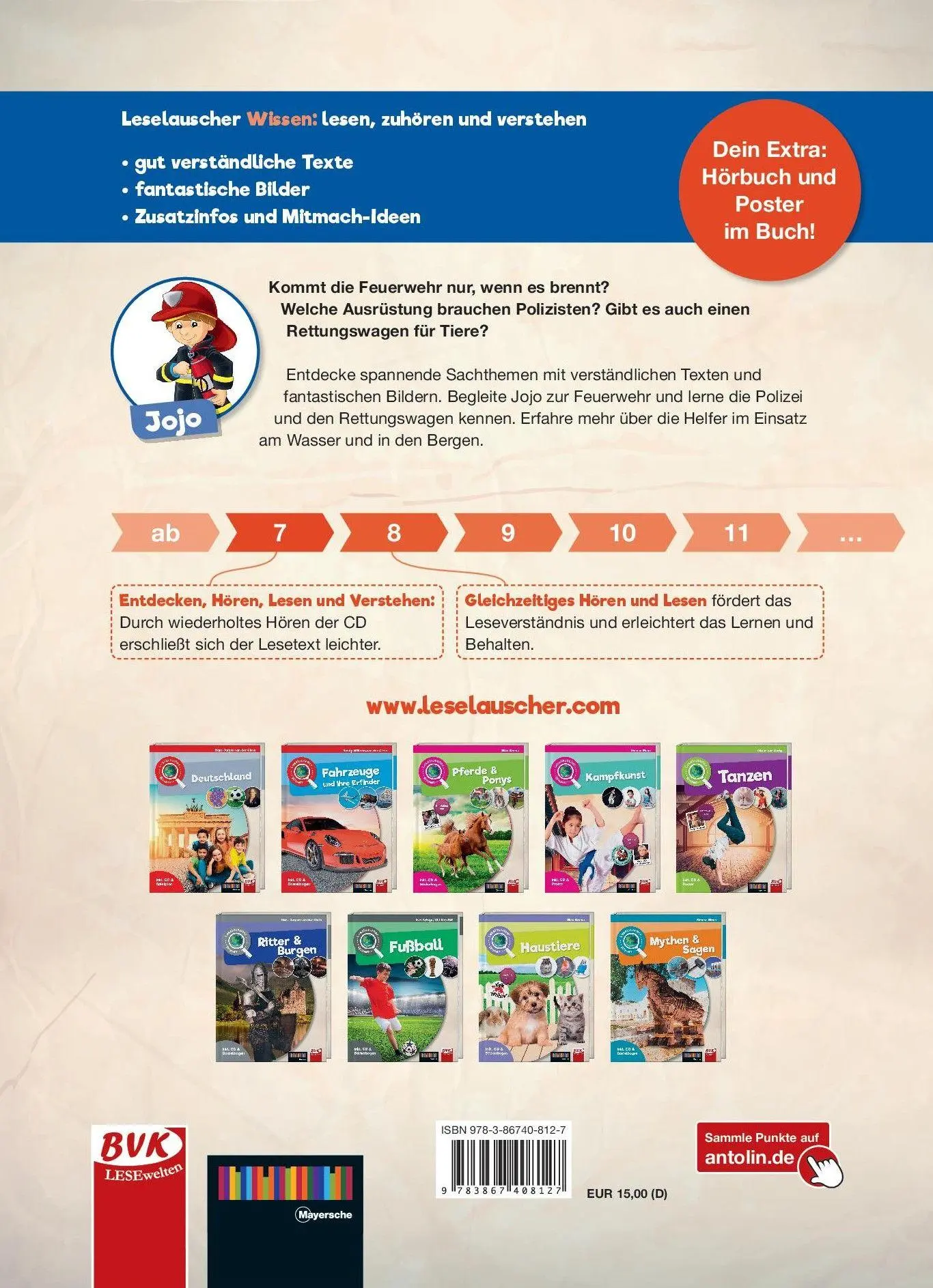 Rückseite: 9783867408127 | Leselauscher Wissen: Helfer im Einsatz (inkl. CD und Poster) | Gieth